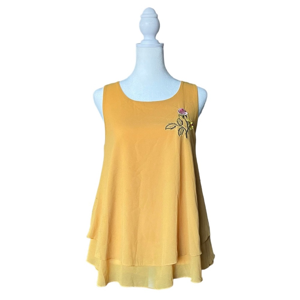 Sleeveless Yellow floral printed Top Size S/M